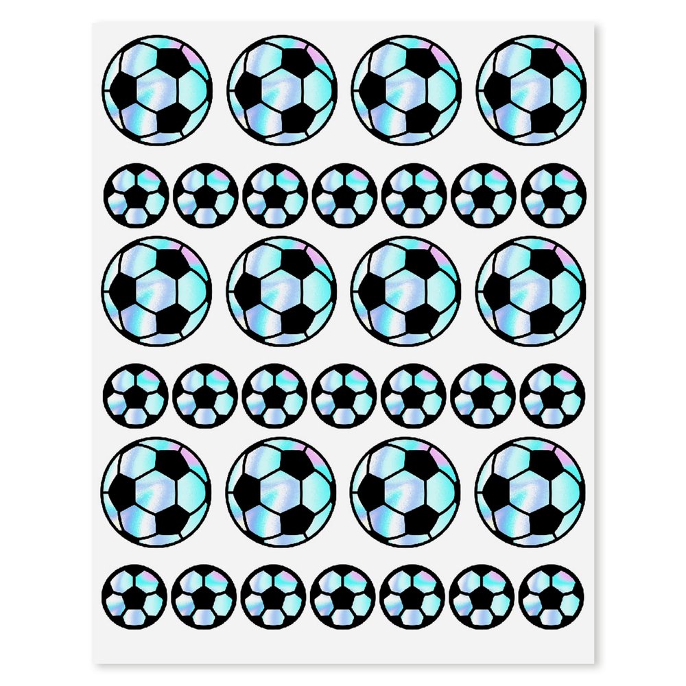 Mobiusea Creation 660 Pcs Holographic Soccer Stickers - Waterproof Sports Ball Stickers for Scrapbooking, Soccer Water Bottle Sticker, Party Decoration, and Party Favor Sports Sticker