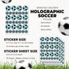 Mobiusea Creation 660 Pcs Holographic Soccer Stickers - Waterproof Sports Ball Stickers for Scrapbooking, Soccer Water Bottle Sticker, Party Decoration, and Party Favor Sports Sticker view 3