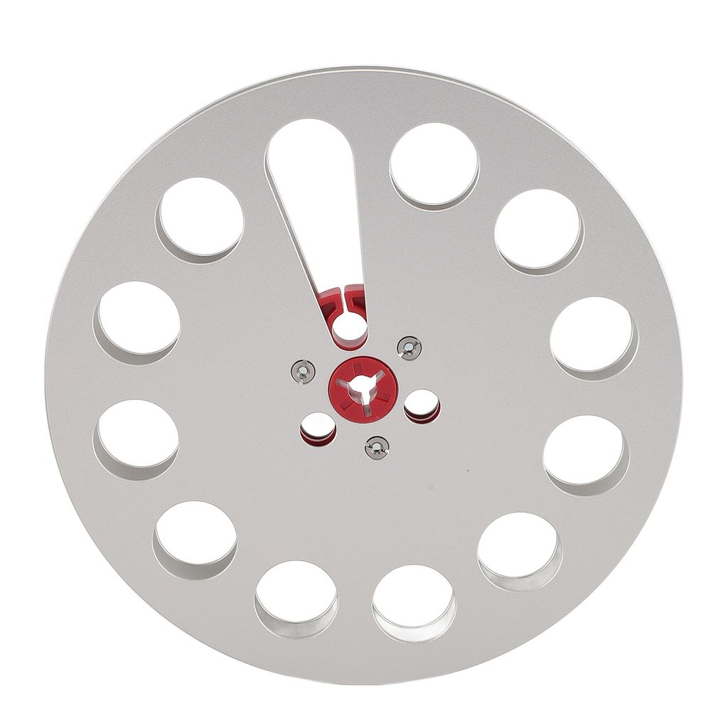 1/4 7 Inch Empty Aluminum Alloy Take Up Reel to Reel Small Hub, 11 Holes Empty Tape Reel for Nab, Long Play Analog Recording Tape (Silver)
