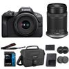 Canon EOS R100 Mirrorless Camera with RF-S18-45mm F4.5-6.3 IS STM Lens & RF-S55-210mm F5-7.1 IS STM, 24.1 Megapixel (APS-C Sensor) | Black Bundled with 64GB Memory Card & Camera Shoulder Bag (3 Items) view 1