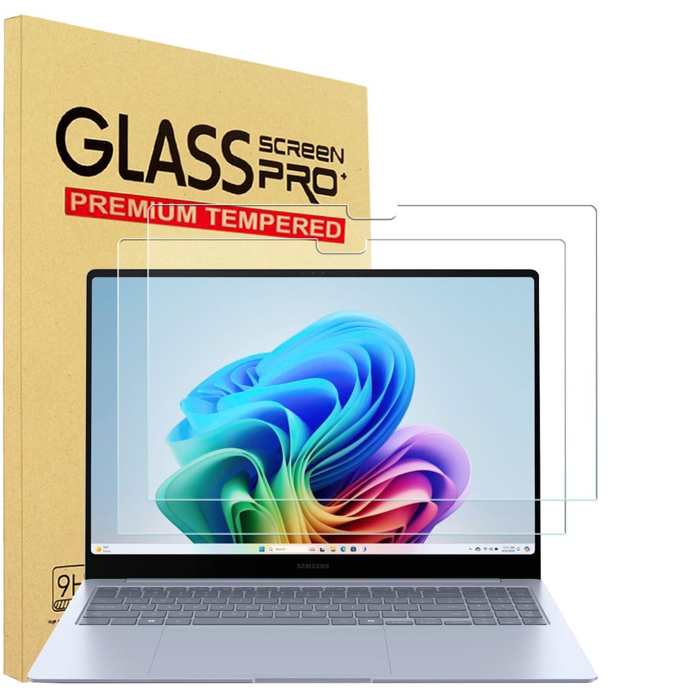 2 Pack 16 Inch Tempered Glass Screen Protector for Samsung Galaxy Book 4 Edge, Galaxy Book 4/3 Ultra, Galaxy Book 5/4 Pro 360, Galaxy Book 5/4 Pro 16" Laptop, 9H, Tempered Glass Screen Film Guard