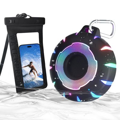 HEYSONG Bluetooth Shower Speaker + Waterproof Phone Pouch  Rugged & Ready for Any Wet Adventure