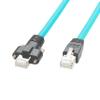RJ45 Male to Male With Srew Lock Cat6A Industrial Ethernet GigE Vision Cable High Flex S/FTP Shielded for Machine Vision Industrial Camera Infrared Imaging Frame Grabber (180 Degree, 5M/16.4FT) view 3