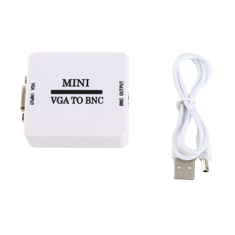 Estink VGA to BNC Converter, Mini VGA to BNC Video Converter Box VGA to BNC Adapter Converter Digital Switcher Box with USB Cable for HDTV Monitor for Video Conferencing Home Theater