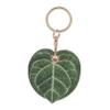 DEARMAMY Leaf Shaped Keychain Holder for Apple Kawaii PU Protective Case with Key Ring Leaf Design Accessory for Item Finders and Key Management view 1
