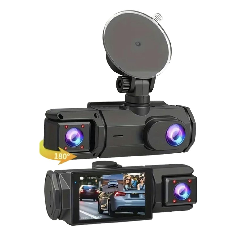 32GB 1080P HD Dash Cam for Cars,Front and Rear Dash Camera with Interior Lens,Night Vision,G-Sensor,Loop Recording,Wide Angle Car Camera for Ultimate Driving Safety