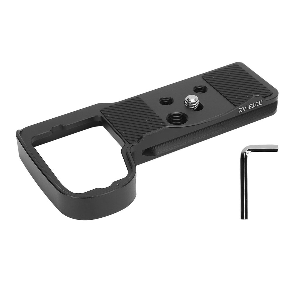 ASHATA for ZV E10II Camera Base Mount Bracket, Aluminum Tripod Mount Quick Release Baseplate for ZV E10II, 1/4 3/8 Inch Holes, Base for Arca, for Vertical