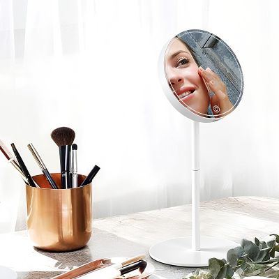 SENWOW Makeup Mirror with Lights,Rechargeable Mirror with Light and Touch Switch,Vanity Mirror with 3 Color Stepless Light, 360 Rotation, Brightness Adjustable Cosmetic Light up Mirror, Women Gift