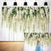 20x10ft Floral Flowers Backdrop White Spring Photography Background for Women Wedding Birthday Party Wall Decor - HD Photo Studio Backdrops with Botanical Pattern Cake Table Decoration view 1