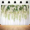 20x10ft Floral Flowers Backdrop White Spring Photography Background for Women Wedding Birthday Party Wall Decor - HD Photo Studio Backdrops with Botanical Pattern Cake Table Decoration view 4