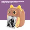 20MP HD Dual Lens Selfie Cute Cameras with 3 Rolls Print Paper, 2 Inch Screen Compact Travel Camera for Boys Girls, Ideal for Recording Kids Joy and Fun (Coffee) view 3