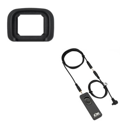 ER-H Soft Eyecup Eyepiece Viewfinder Cover & RS-80N3 Remote Control Shutter Release Cord for Canon EOS R3 Mirrorless Camera