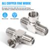 2 Pack Coaxial Cable Splitter, TV Splitter 2 in 1 Out, F Type RG6 Male to Dual F Female, 3 Way Coaxial Cable Connector Adapter, Combiner for Video Cable, TV Antenna SatelliteTuner view 2