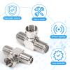 2 Pack Coaxial Cable Splitter, TV Splitter 2 in 1 Out, F Type RG6 Male to Dual F Female, 3 Way Coaxial Cable Connector Adapter, Combiner for Video Cable, TV Antenna SatelliteTuner view 3