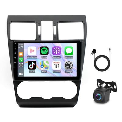 10" Android 14 Car Stereo Radio Compatible for Transit Connect 2010-2014 Double Din with Wireless CarPlay & Android Auto Car Radio Audio Receiver with Bluetooth/GPS Navi WiFi+AHD Backup Camera+MIC