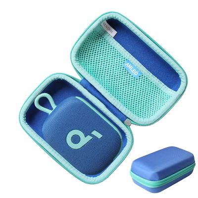 Anleo Hard Travel Case for Soundcore Select 4 Go Bluetooth Shower Speaker (Blue+Green Zipper)