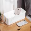 Cable Management Box for Power Strip and Cord Organization, Large Storage Container, Black and White (Black) view 3