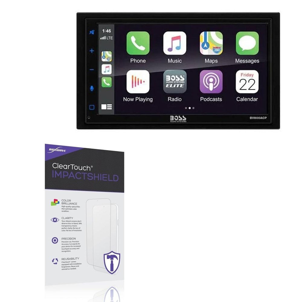 BoxWave Screen Protector Compatible with BOSS Audio BV850ACP - ClearTouch ImpactShield (2-Pack), Impenetrable Screen Protector Flexible Film