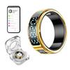 Smart Ring Fitness Tracker - Heart Rate & Blood Oxygen Monitor, Sleep & Activity Tracking, Gesture Control, IP68 Waterproof, Rechargeable Charging Case, No Subscription, for iOS & Android(Gold 12) view 1