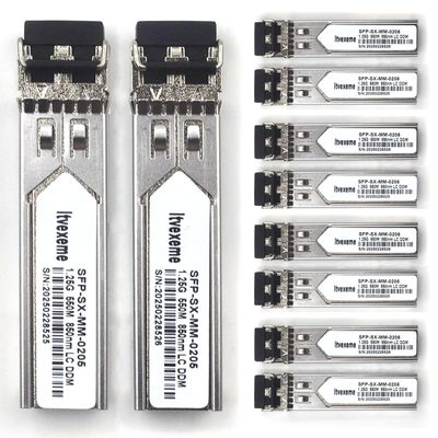 10 Pack 1.25G Multimode SFP LC Module, 1000Base-SX Gigabit Fiber Transceiver, 850nm MMF, 550m, for Router, Network Card, Switch, Firewall etc
