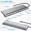 12 in 1 USB C Hub Laptop Docking Station Type-C to Dual HDMI-Compatible/VGA/USB 3.0 Hub/PD/RJ/Micro-SD/TF Card Dock Adapter view 2