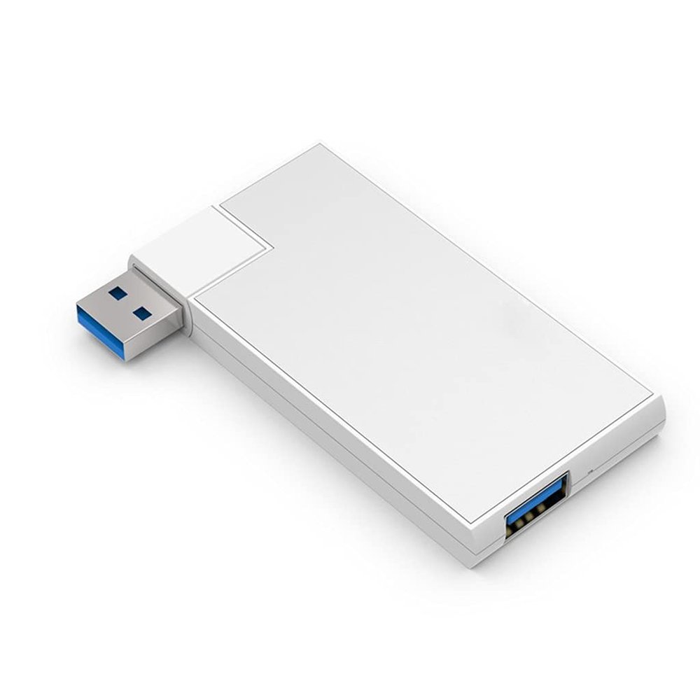 180 Degree Rotation USB 3.0 HUB Super Speed External 4 Port USB Splitter Port Air Laptop PC Computer USB Hub (Color : Black) (White)