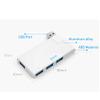 180 Degree Rotation USB 3.0 HUB Super Speed External 4 Port USB Splitter Port Air Laptop PC Computer USB Hub (Color : Black) (White) view 2