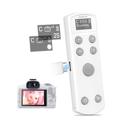 Remote Control for Canon Camera,Rechargeable Wireless Shutter Release with OLED Screen for Canon EOS RP, EOS R, R5, R6, M50, M50 II, 6D Mark II, 77D, 850D, 800D, Rebel T7i, T8i; Replaces BR-E1 (white)
