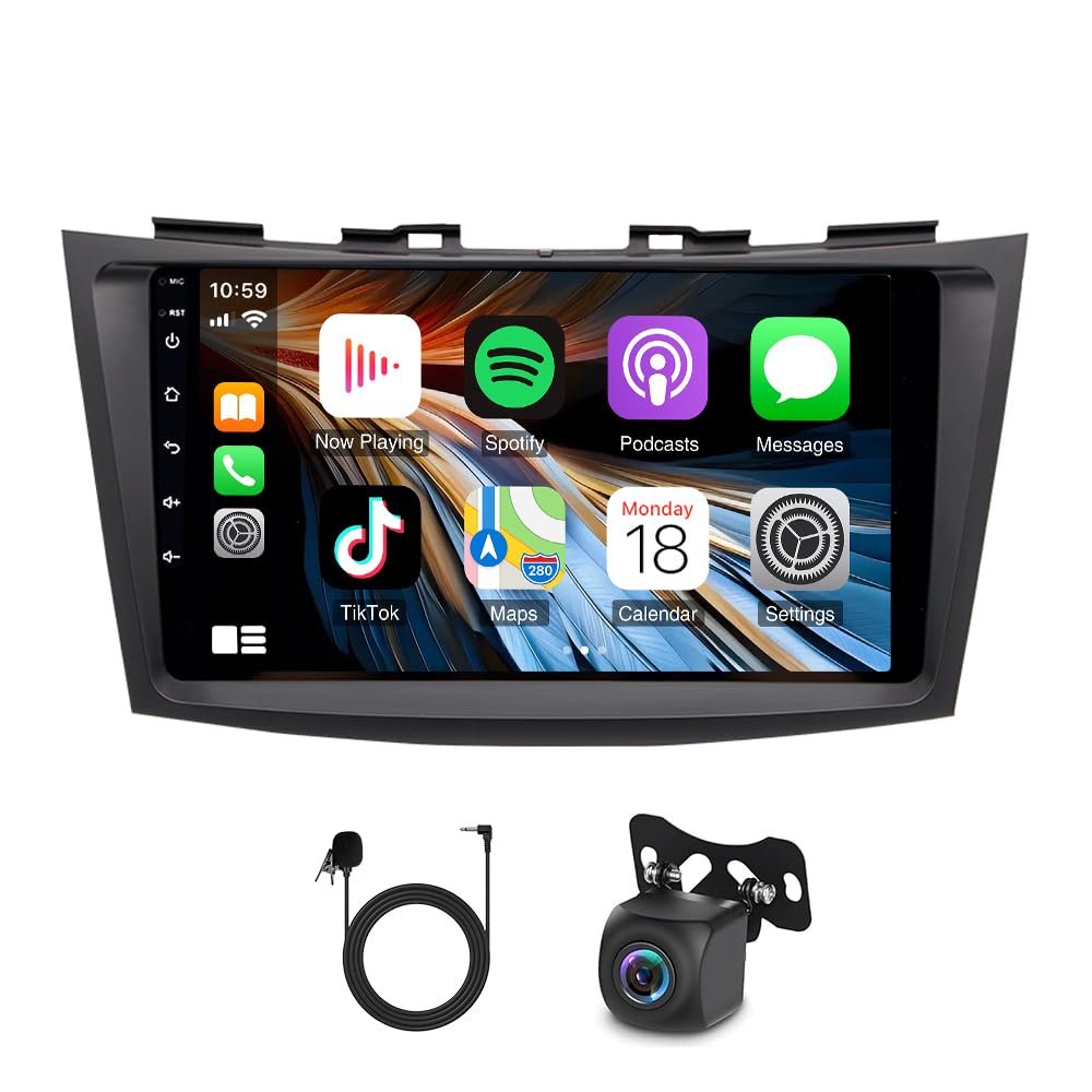 10" Android 14 Car Stereo Radio Compatible for Hyundai Creta ix25 2015-2019 Double Din with Wireless CarPlay & Android Auto Car Radio Audio Receiver with Bluetooth/GPS Navi WiFi+Backup Camera+MIC