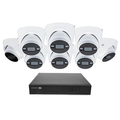 Swann AdvancedX Wired NVR 4K Security Camera System, 8 Channels, 8 PoE Dome Cameras Outdoor, 1TB HDD Storage, Color Night Vision, Smart AI Video Analytics/Alerts, Advanced Motion Detect