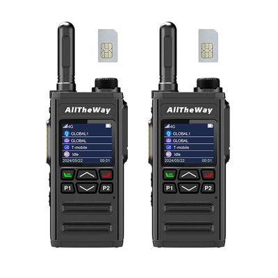 Global Walkie Talkie Unlimited Range Nationwide PTT Radios Long Range 4G& WiFi Supoort Two Way Radio with Flashlight for Logistics, Security Team and Family(2pcswithSIM)