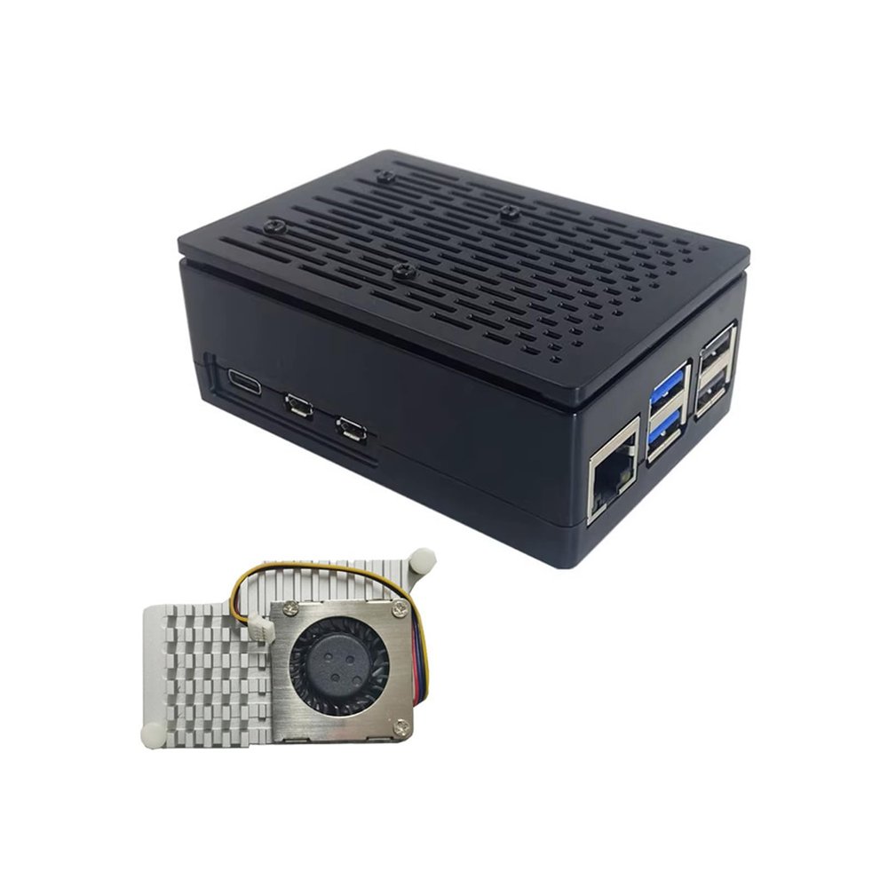 ABS Enclosure Cooling Case for 5 Board Enclosure with Optional Official Heatsink Fan for RPI5 Development Board Case