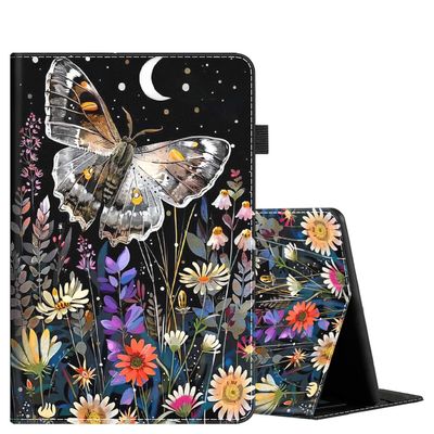 Case for 6.8" Kindle Paperwhite (11th Gen-2021) and Kindle Paperwhite Signature Edition, Light Shell Cover with Auto Wake/Sleep for Kindle Paperwhite 2021 E-Reader, Moth and Flower
