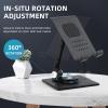 TINGUT Metal Foldable Stand, Multiple Tablets Stand Holder Rotating Stand Stable &Stylishs Phone Tablets Holder Bracket view 4