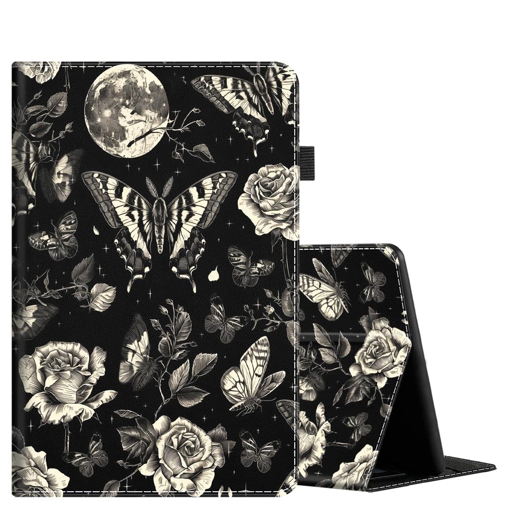 Case for 6.8" Kindle Paperwhite (11th Gen-2021) and Kindle Paperwhite Signature Edition, Light Shell Cover with Auto Wake/Sleep for Kindle Paperwhite 2021 E-Reader, Black and White Moth