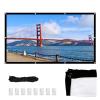 60-200 Inch Projector Screen, Movie Projector Screen, 4:3/16:9 4K Movie Screen, Double Sided Video Projection Screens for Movie Home Theater Cinema Office Video Game, Lightweight Carry & Durable(White view 1