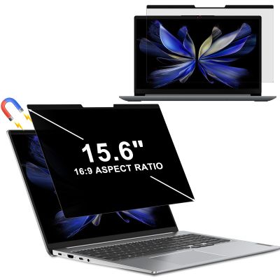 Magnetic Laptop Privacy Screen 15.6 inch 16:9 - Computer Monitor Privacy Filter, Anti-Glare Blue Light Shield, Removable Anti-Spy Screen for Lenovo Hp Dell Acer Asus Thinkpad Envy Xps (351 * 204mm)