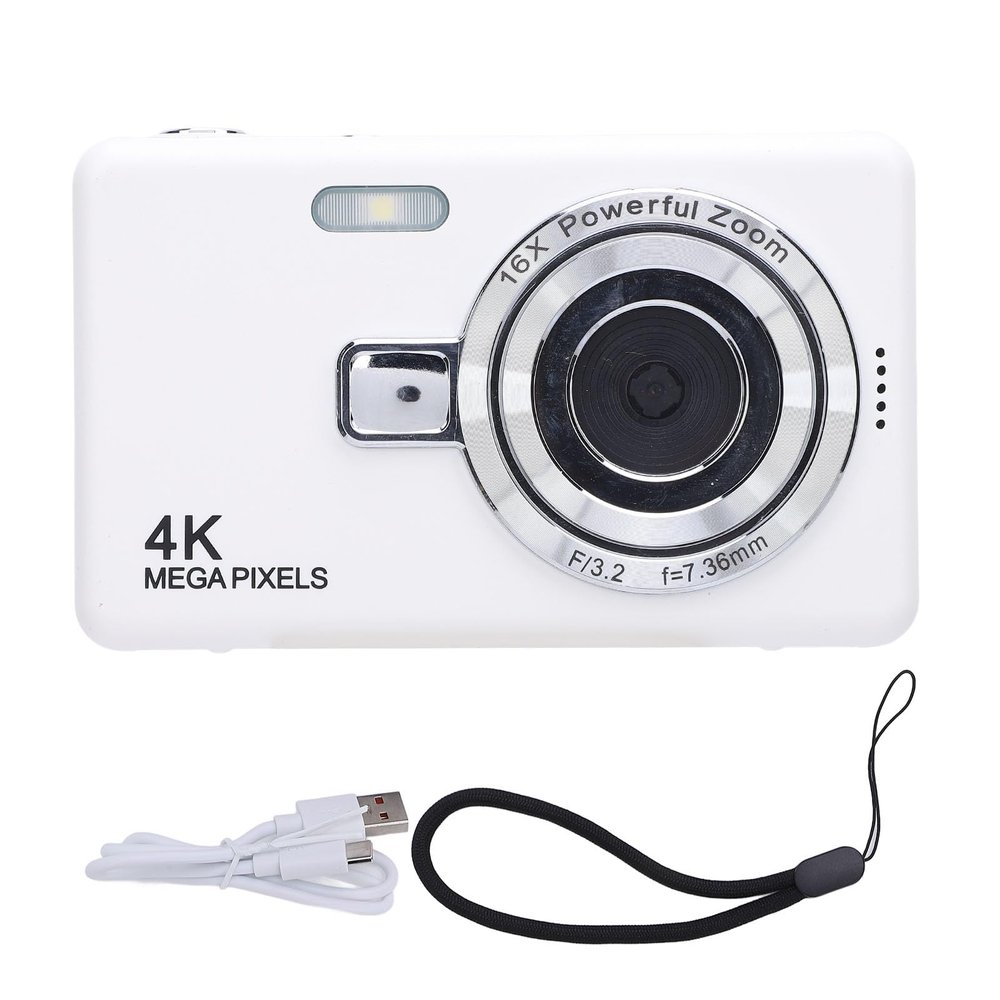4K Digital Camera, High Definition Imaging, 50MP Resolution, Easy to Operate, 16X Digital Zoom, Fun Features, Advanced Mic, Rechargeable, Portable, ABS Material, 2.4 Inch Screen,