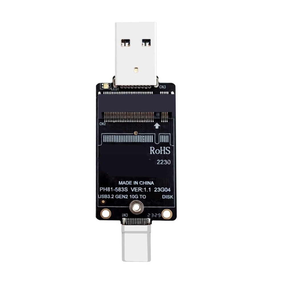 jiingekk Solid States Disk Adapter USB A USB C Converter 2230 JMS583 USB 3.2 USB C Adapter For PC