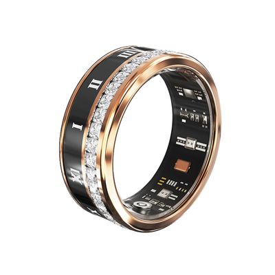 Hoorawwi Smart Ring, Smart Health Ring for Women Men IP68 Waterproof Fitness Tracker w/Sleep Heart Rate Blood Pressure Oxygen Monitor Bluetooth Pedometer Calories Step Counter, Gold #8