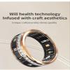 Hoorawwi Smart Ring, Smart Health Ring for Women Men IP68 Waterproof Fitness Tracker w/Sleep Heart Rate Blood Pressure Oxygen Monitor Bluetooth Pedometer Calories Step Counter, Gold #8 view 4