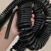 Stretch Spring Spiral Cable Cord, 3 Core Elastic Tensile Cable Black 4mm Square 30A Spring Power Cord Wire Copper Spiral Telescopic Wire Retractable Coil(Stretch 7 Meter 3 core 4.0 mm2) view 2