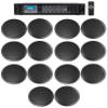 Rockville Bundle: (7) Pairs CC65T Black 6.5" 70V Ceiling Speaker Bundle RCS180-6 180 Watt 6-Zone 70V Commercial Amplifier for Bedroom/Living Room/Bathroom (8 Items) view 1