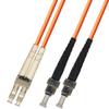 RiteAV 28M (91.84ft) OM2 LC to ST Fiber Optic Cable Duplex Multimode 50/125 Jumper 28 Meter Orange Patch Cord view 1