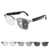 Harlafou Bluetooth Audio Smart Glasses, Photochromic Sunglasses Blue Light for Men and Women,Open Ear Sound Mic & Speakers, Magnetic Charging (Black+Sliver) view 1