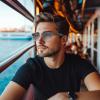 Harlafou Bluetooth Audio Smart Glasses, Photochromic Sunglasses Blue Light for Men and Women,Open Ear Sound Mic & Speakers, Magnetic Charging (Black+Sliver) view 2