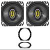 Audiosavings Bundle: Pair Kicker 46CSC464 4x6 300 Watt 4-Ohm 2-Way Car Audio Coaxial Speakers CSC464 Bundle with 4" x 6" Speaker Mounting Bracket Plate for Jeep Wrangler 1997-2006 (2 Items) view 1