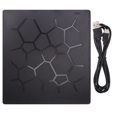 FUZHUI 6 in 1 Ultra Thin External DVD Drive Type C USB3.0 for Laptop Desktop, Supports CD DVD Burning, Multiple Disc Formats, with 6 HUB Interfaces Including Memory Storage Card Reade