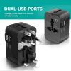 Universal Travel Adapter, European Travel Plug Adapter & International Power Adapter with Voltage Converter US to Europe  Universal Power Adapter Worldwide Travel Essentials view 2