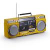 aiwa Retro Boombox CD Player with Cassette Recording, Bluetooth 5.0, FM/AM Radio, USB/SD/AUX Inputs, VU Meters, LCD Display, Dual 40W Speakers - Yellow view 1